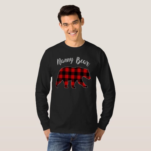 Nanny Bear Buffalo Plaid Matching Family Group Chr T-Shirt (Vorne ganz)