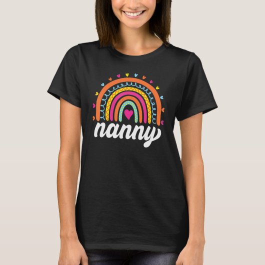 Nanny Boho Rainbow Back To School Grandma Appreci T-Shirt (Vorderseite)