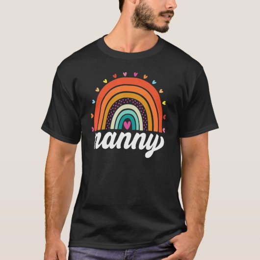 Nanny  Boho Rainbow Back To School Grandma Appreci T-Shirt (Vorderseite)