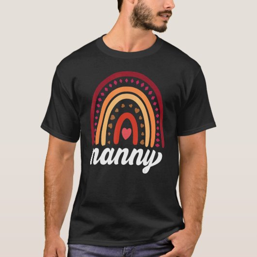 Nanny  Boho Rainbow Back To School Grandma Appreci T-Shirt (Vorderseite)