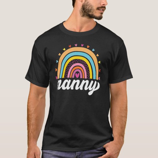 Nanny Boho Rainbow Back To School Grandma Appreci T-Shirt (Vorderseite)
