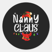 Nanny Claus Matching Christmas Costume Runder Aufkleber (Vorderseite)