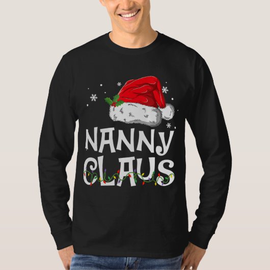 Nanny Claus Santa Funny Christmas Pajama Matching T-Shirt (Vorderseite)