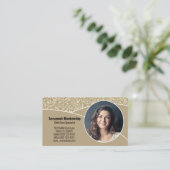 Nanny Custom Foto Imitate Gold Glitzer QR Code Visitenkarte (Stehend Vorderseite)