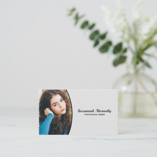 Nanny Custom Oval Beruflich Fotograf Visitenkarte (Stehend Vorderseite)