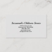 Nanny Custom Oval Beruflich Fotograf Visitenkarte (Rückseite)