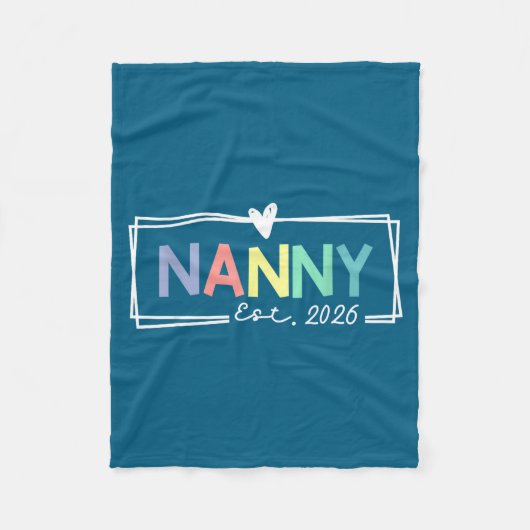 Nanny Est 2026 Promoted To Grandma 2026 For Grandm Fleecedecke (Vorderseite)