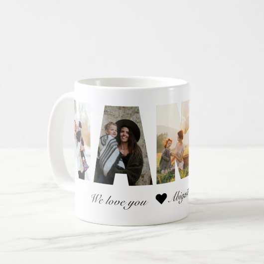 Nanny Foto Collage Kaffeetasse (Vorderseite Links)