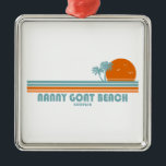 Nanny Goat Beach Georgia Sun Palm Trees Ornament Aus Metall<br><div class="desc">Der Grubenstrand in Georgia und der nahe gelegene Strand Cabretta gehören zu den abgeschiedensten und unberührtesten in den Vereinigten Staaten.</div>
