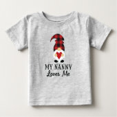 Nanny Loves Me Buffalo Plaid Gnome Baby T-shirt (Vorderseite)