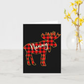 Nanny Moose _ Buffalo Red Plaid Family Christmas Karte (Gelbe Blume)