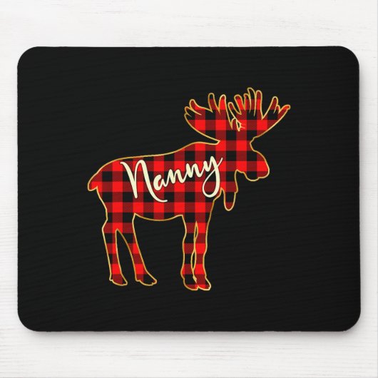 Nanny Moose _ Buffalo Red Plaid Family Christmas  Mousepad (Vorne)