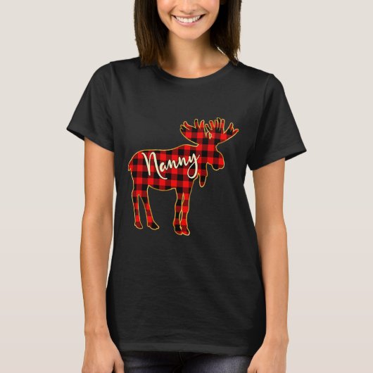 Nanny Moose _ Buffalo Red Plaid Family Christmas T-Shirt (Vorderseite)