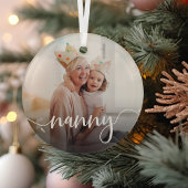 Nanny Oma Script Overlay Ornament Aus Glas