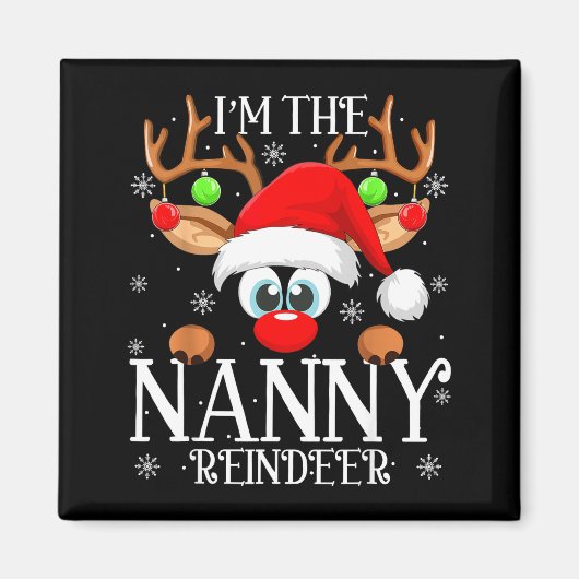 Nanny Reindeer Christmas Family Matching Group Fun Magnet (Vorne)