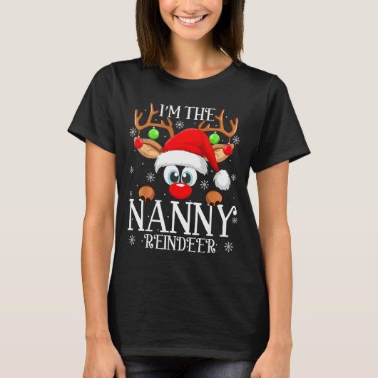 Nanny Reindeer Christmas Family Matching Group Fun T-Shirt (Vorderseite)