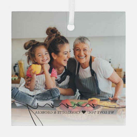 Nanny Script Overlay | Wir Liebe Sie Ornament Aus Glas (Rückseite)