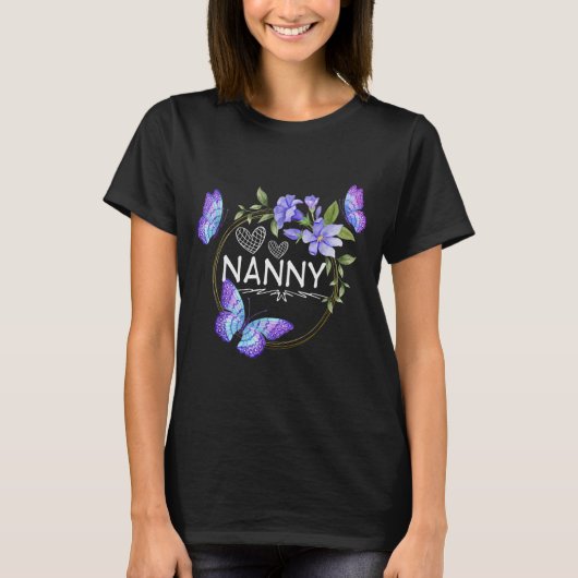 Nanny Shirt For Women With Butterflies Mother's Da (Vorderseite)