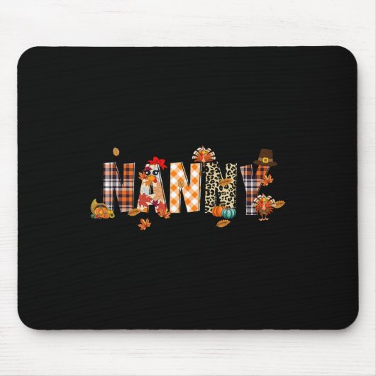 Nanny Truthahn Retro Herbst Autumn Leopard Ernteda Mousepad (Vorne)