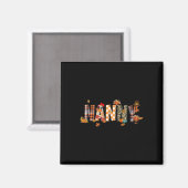 Nanny Truthahn Retro Herbst Herbst Leopard Ernteda Magnet (Vorderseite/Rückseite)