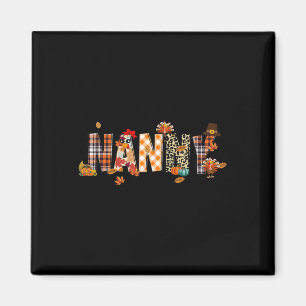 Nanny Truthahn Retro Herbst Herbst Leopard Ernteda Magnet