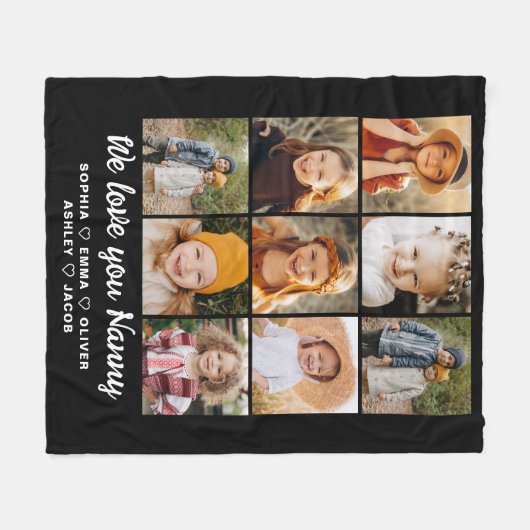 Nanny We Liebe Sie 9 Foto Collage Fleecedecke (Vorderseite (Horizontal))