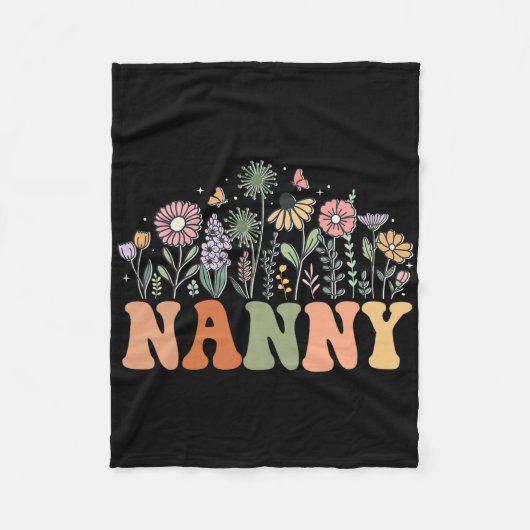 Nanny Wildflower Floral Birthday Baby Shower New N Fleecedecke (Vorderseite)