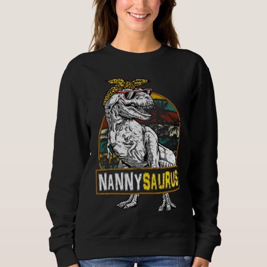 Nannysaurus Leopard Rex Dinosaur Nanny Saurus Moth Sweatshirt (Vorderseite)