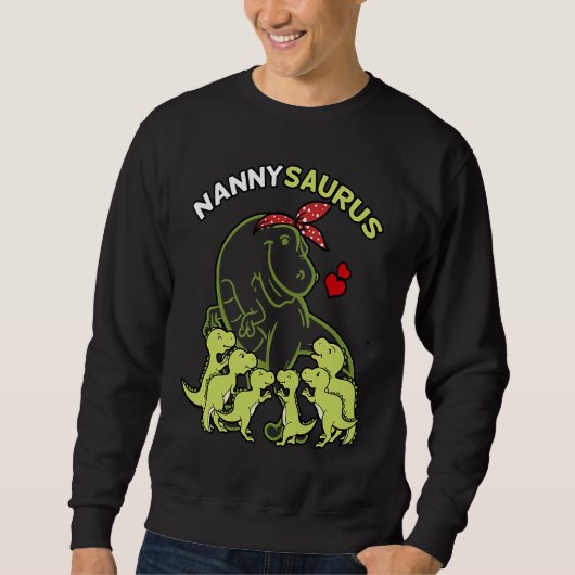 Nannysaurus Nanny 6 Kinder Dinosaurier Muttertag Sweatshirt (Vorderseite)