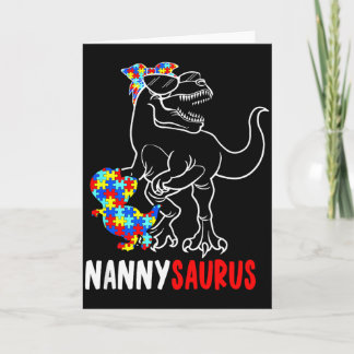 Nannysaurus T Rex Dinosaur Autismus-Bewusstsein Na Karte