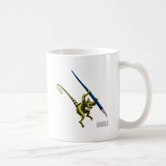 NaNoLA - Lemur mit Füllfederhalter Kaffeetasse (Rechts)