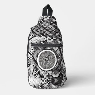 Nanometer Kariert Geometrie Land Taiwan Monogramm Crossbody Bag