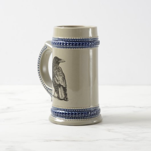 Nanowatt-Krähen-Grog Bierglas (Vorderseite Links)