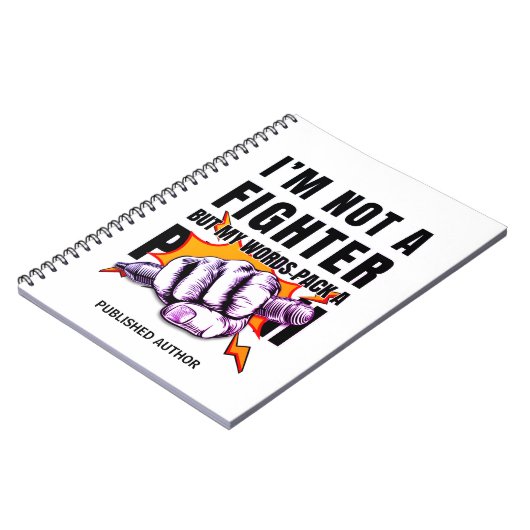 NaNoWriMo-SCHRIFTSTELLER KEIN FIGHTER-Autor Notizblock (Linke Seite)