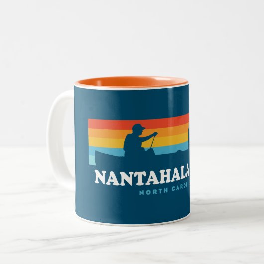 Nantahala Lake North Carolina Canoe Zweifarbige Tasse (Vorderseite Links)