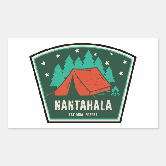Nantahala National Forest Camping Rechteckiger Aufkleber (Vorderseite)