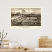 Nantasket Beach, MA Panorama Karte - 1879 Poster (Küche)