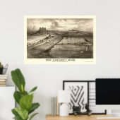 Nantasket Beach, MA Panorama Karte - 1879 Poster (Heimbüro)