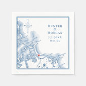 Nantasket Beach Resort Hull MA Karte Elegante Hoch Serviette (Vorderseite)