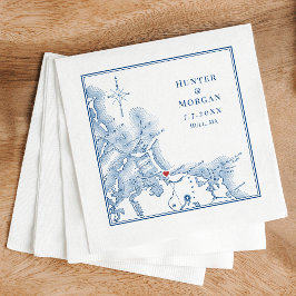 Nantasket Beach Resort Hull MA Karte Elegante Hoch Serviette