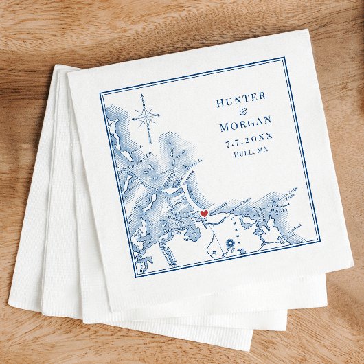 Nantasket Beach Resort Hull MA Karte Elegante Hoch Serviette