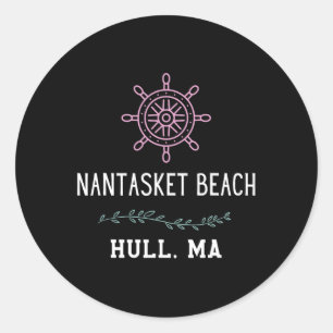 Nantasket Strand Trend Hull Machusetts Urlaub Tr Runder Aufkleber