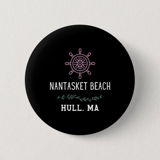 Nantasket Strand Trendiger Hull Machusetts Urlaub Button (Vorderseite)