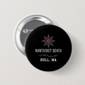 Nantasket Strand Trendiger Hull Machusetts Urlaub Button (Vorne & Hinten)
