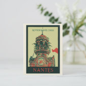 Nantes belfry Sainte Croix Frankreich Postkarte (Stehend Vorderseite)