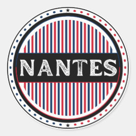 Nantes City Pride Emblem – French Identity Runder Aufkleber