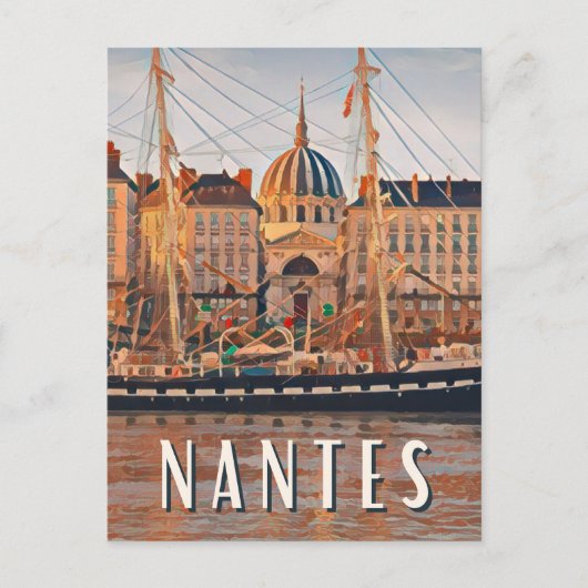 Nantes Foto Vintage Postkarte (Vorderseite)