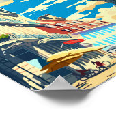 Nantes France Travel Art Vintag Illustration Poster (Ecke)