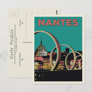 Nantes Frankreich Aussicht auf die Stadt nach Nach Postkarte