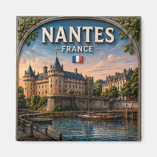 🌙 Nantes Frankreich Mondbeschienenes Schloss und Magnet